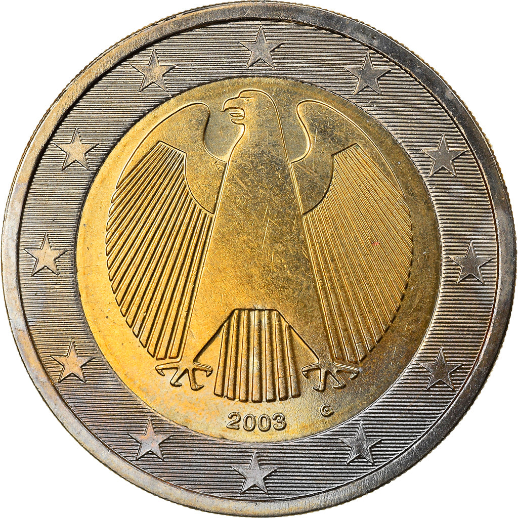 GERMANY - FEDERAL REPUBLIC, 2 Euro, 2003, Karlsruhe, AU(50-53), Bi-Metallic