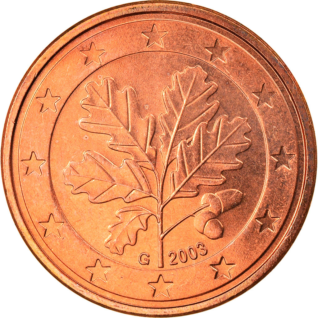 GERMANY - FEDERAL REPUBLIC, 5 Euro Cent, 2003, Karlsruhe, MS(63), Copper Plated