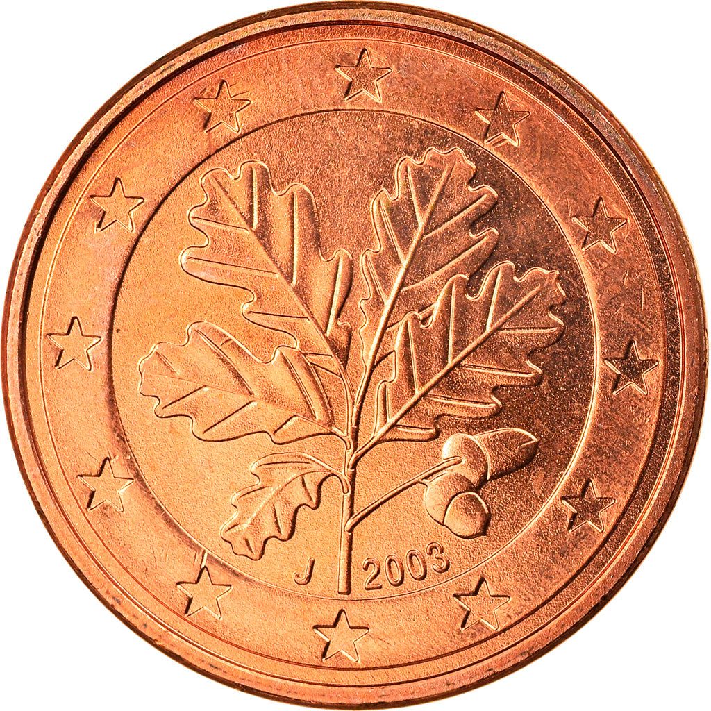 GERMANY - FEDERAL REPUBLIC, 5 Euro Cent, 2003, Hambourg, MS(63), Copper Plated