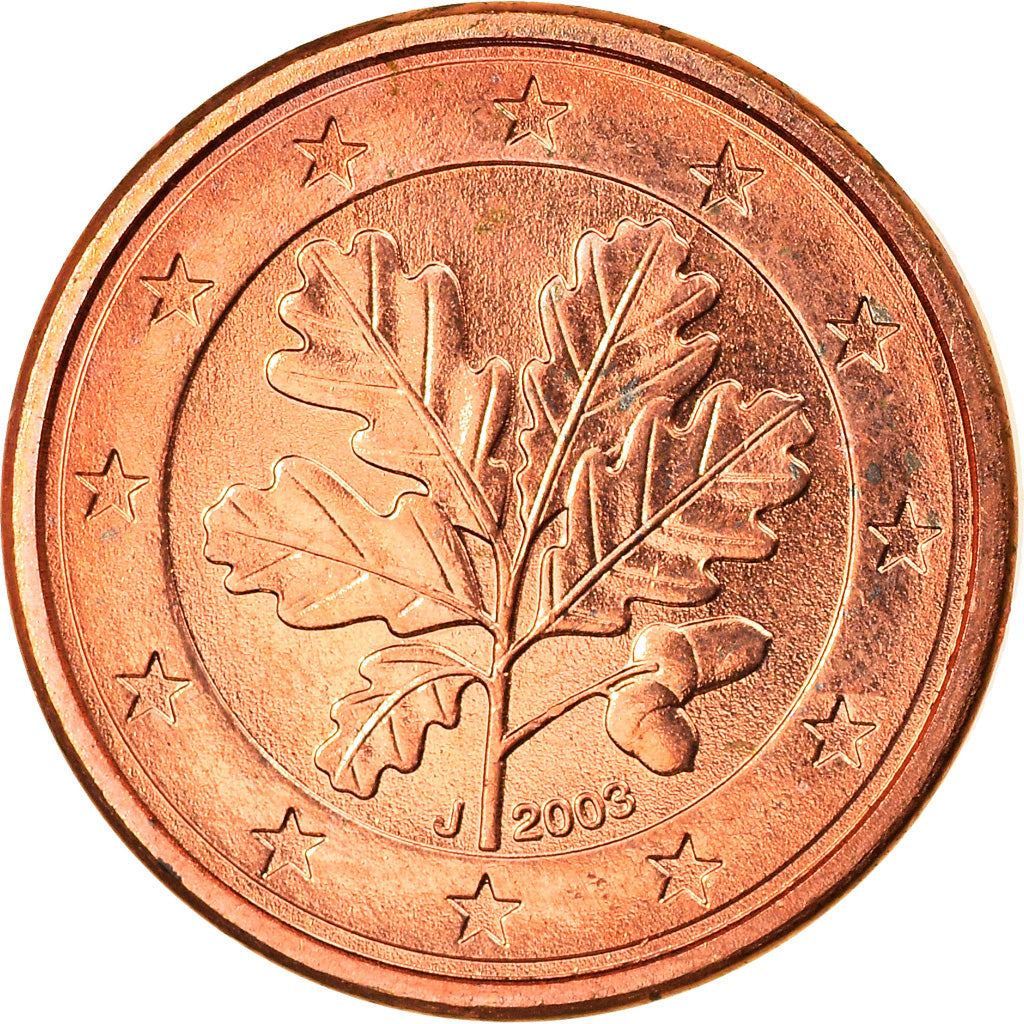 ALEMANHA - REPÚBLICA FEDERAL, Euro Cent, 2003, Hambourg, MS(63), Aço Cromado a