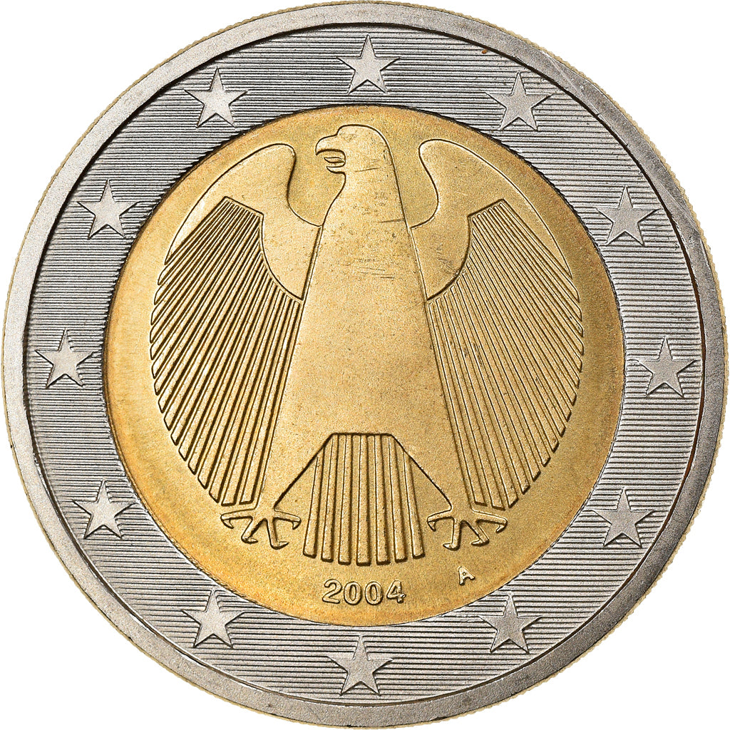 GERMANY - FEDERAL REPUBLIC, 2 Euro, 2004, Berlin, AU(50-53), Bi-Metallic, KM:214