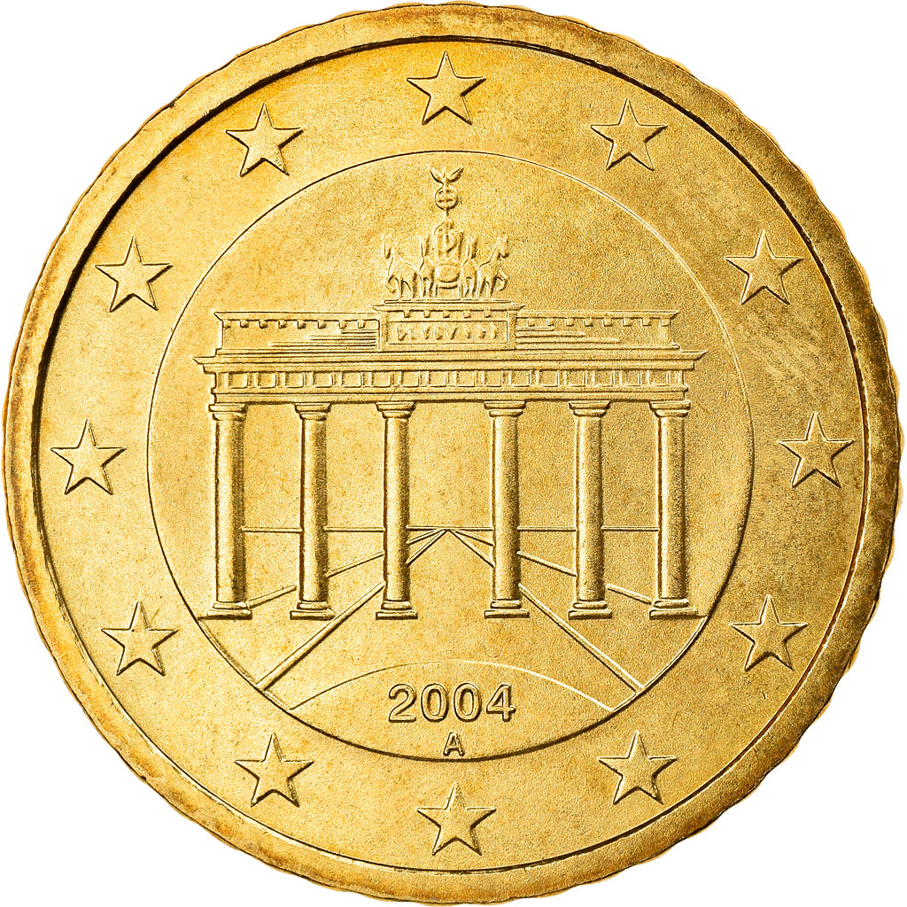 GERMANY - FEDERAL REPUBLIC, 50 Euro Cent, 2004, Berlin, AU(50-53), Brass, KM:212