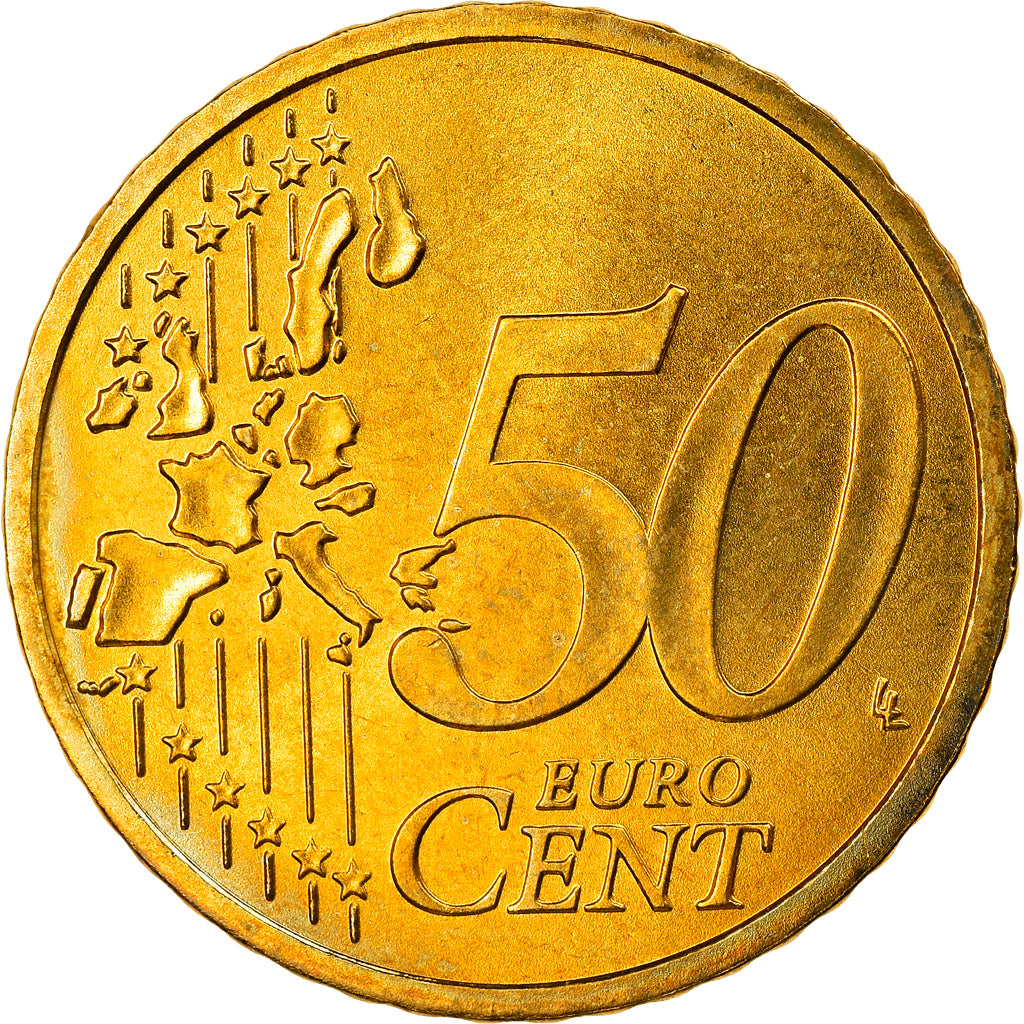 GERMANY - FEDERAL REPUBLIC, 50 Euro Cent, 2004, Munich, MS(63), Brass, KM:212