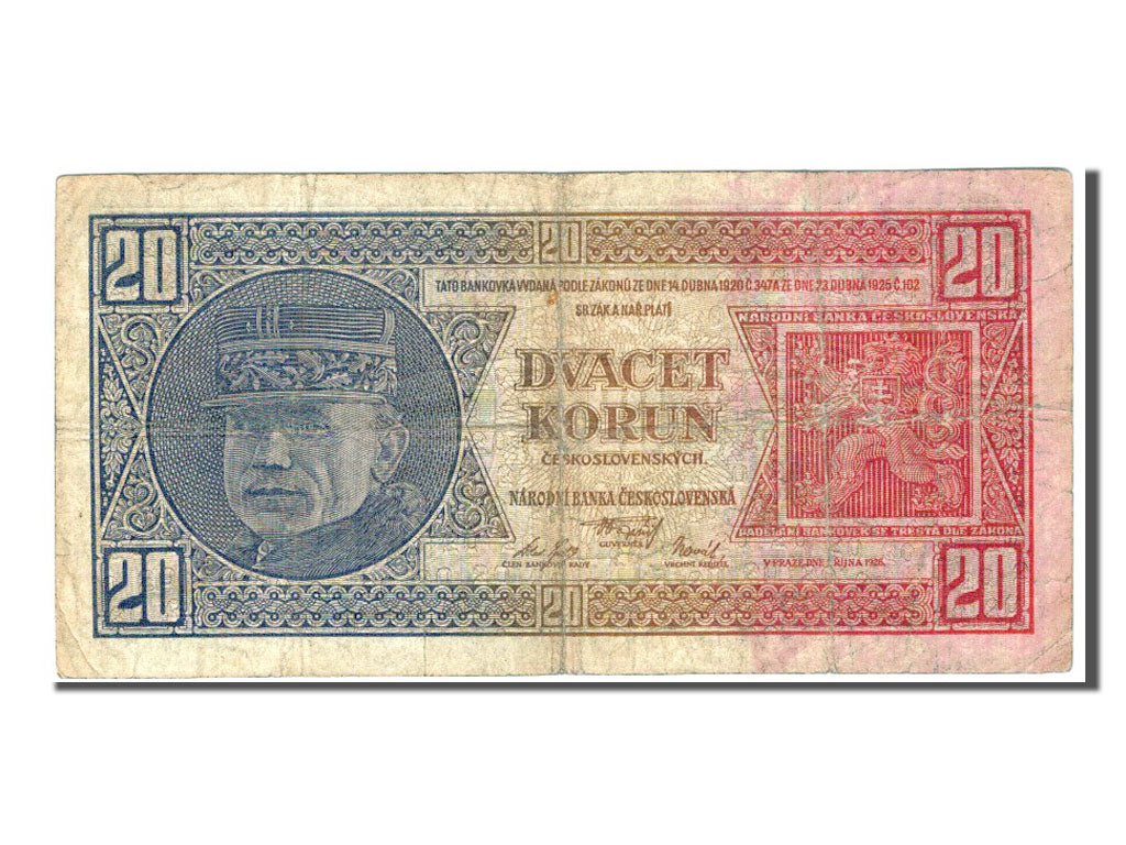 Cecoslovacchia, 20 Korun, 1926, MB