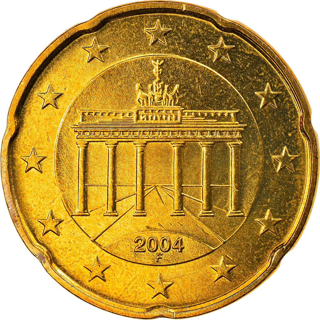 GERMANIA - REPUBBLICA FEDERALE, 20 Euro Cent, 2004, Stuttgart, SPL, Ottone