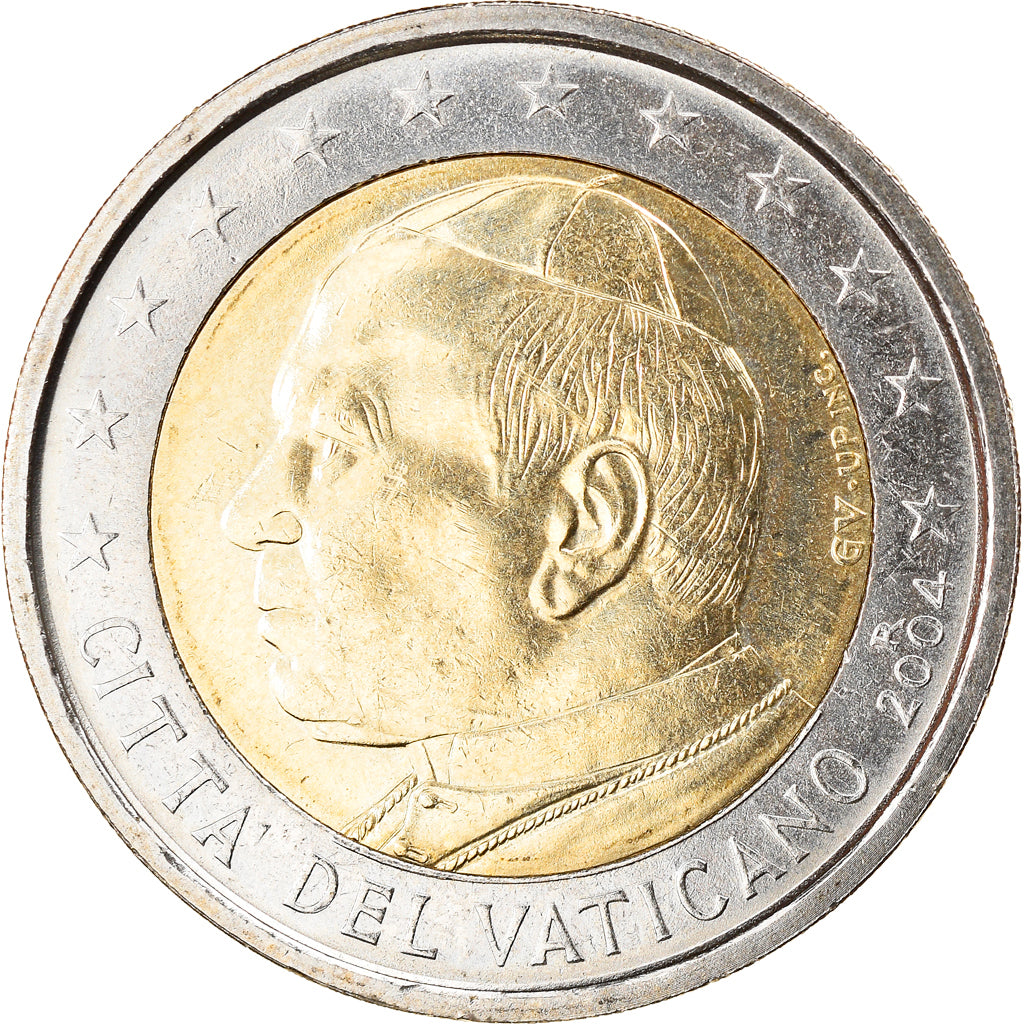 VATICAN CITY, 2 Euro, 2004, Rome, Jean Paul II, AU(55-58), Bi-Metallic, KM:348