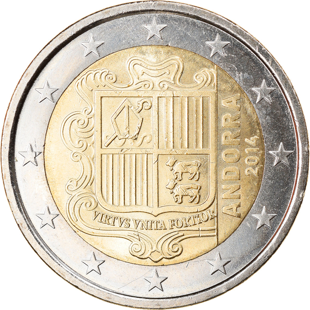 Andorra, 2 Euro, 2014, SS+, Bi-Metallic