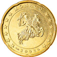 Monaco, 20 Euro Cent, 2002, Paris, SPL, Ottone, KM:171