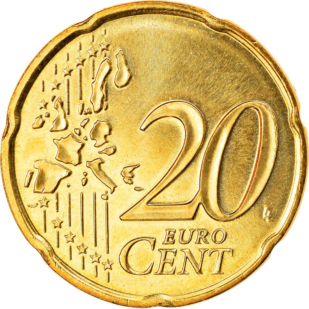 Monaco, 20 Euro Cent, 2002, Paris, SPL, Ottone, KM:171