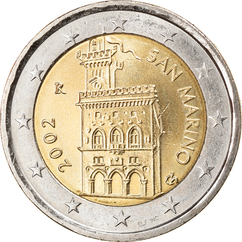 San Marino, 2 Euro, 2002, MS(63), Bi-Metallic, KM:447