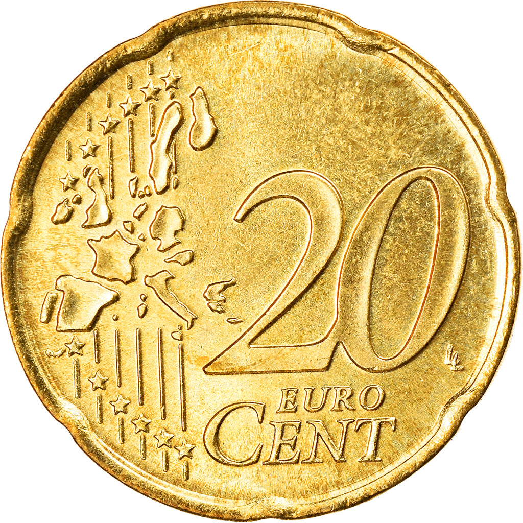 San Marino, 20 Euro Cent, 2002, Rome, MS(63), Brass, KM:444