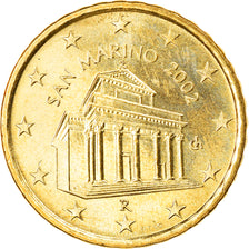 San Marino, 10 Euro Cent, 2002, Rome, MS(63), Brass, KM:443