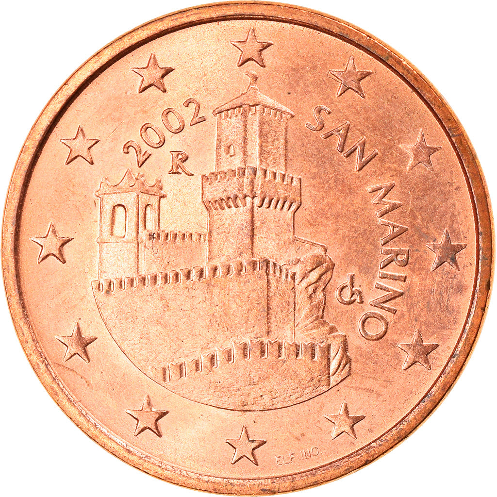 San Marino, 5 Euro Cent, 2002, Rome, MS(63), Copper Plated Steel, KM:442