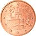 San Marino, 5 Euro Cent, 2002, Rome, MS(63), Copper Plated Steel, KM:442