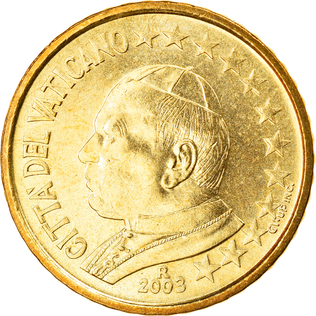 VATICAN CITY, 50 Euro Cent, 2003, Rome, MS(63), Brass, KM:346