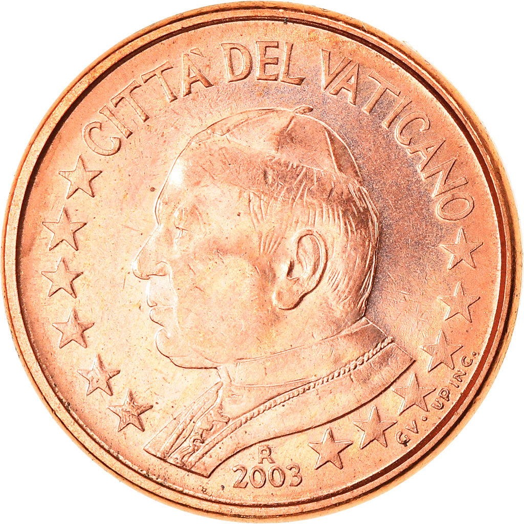 VATICAN CITY, Euro Cent, 2003, Rome, MS(63), Copper Plated Steel, KM:341