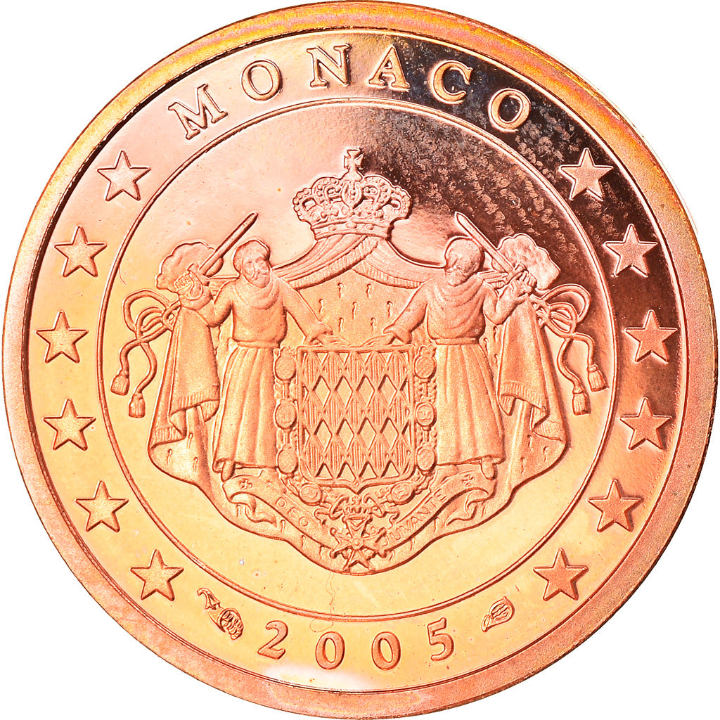 Monaco, 2 Euro Cent, 2005, Paris, BE, MS(65-70), Copper Plated Steel, Gadoury:MC