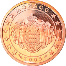 Monaco, 2 Euro Cent, 2005, Paris, BE, MS(65-70), Copper Plated Steel, Gadoury:MC