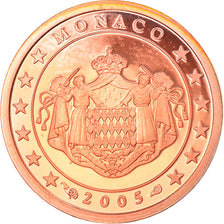 Monaco, Euro Cent, 2005, Paris, BE, MS(65-70), Copper Plated Steel, KM:167