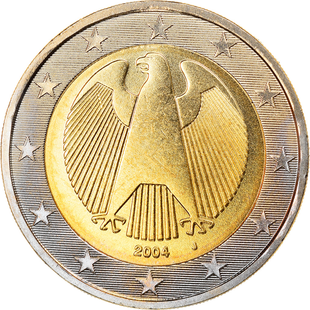 GERMANY - FEDERAL REPUBLIC, 2 Euro, 2004, Hambourg, MS(63), Bi-Metallic, KM:214