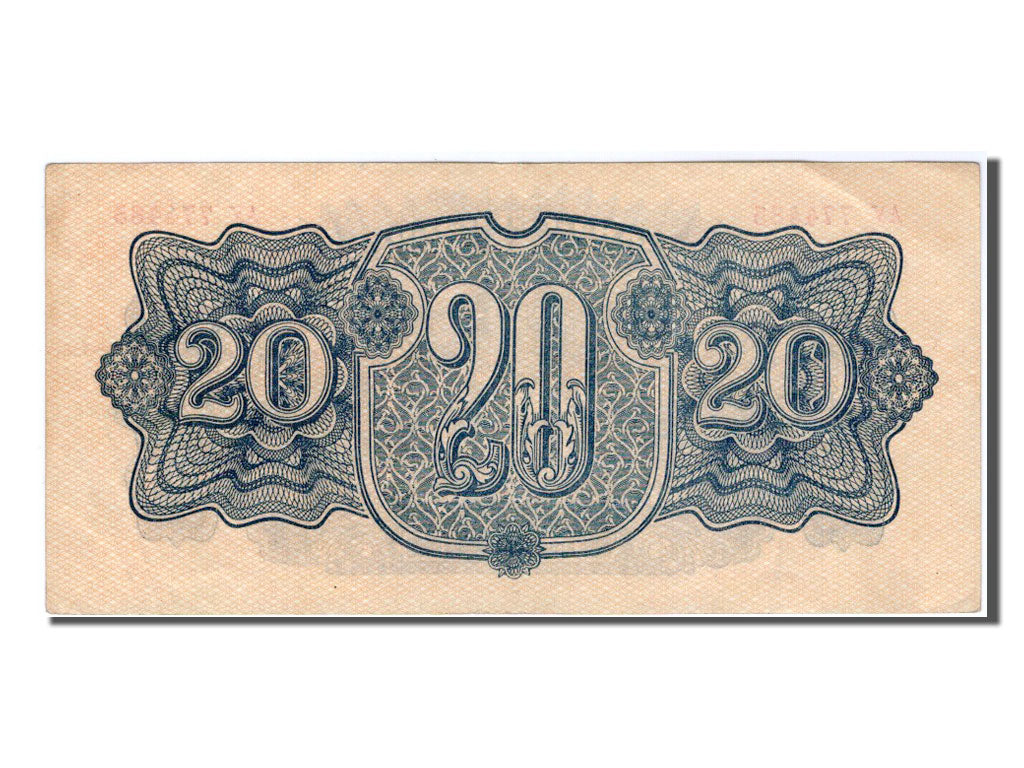 Czechoslovakia, 20 Korun, 1944, KM #47a, AU(50-53), AY