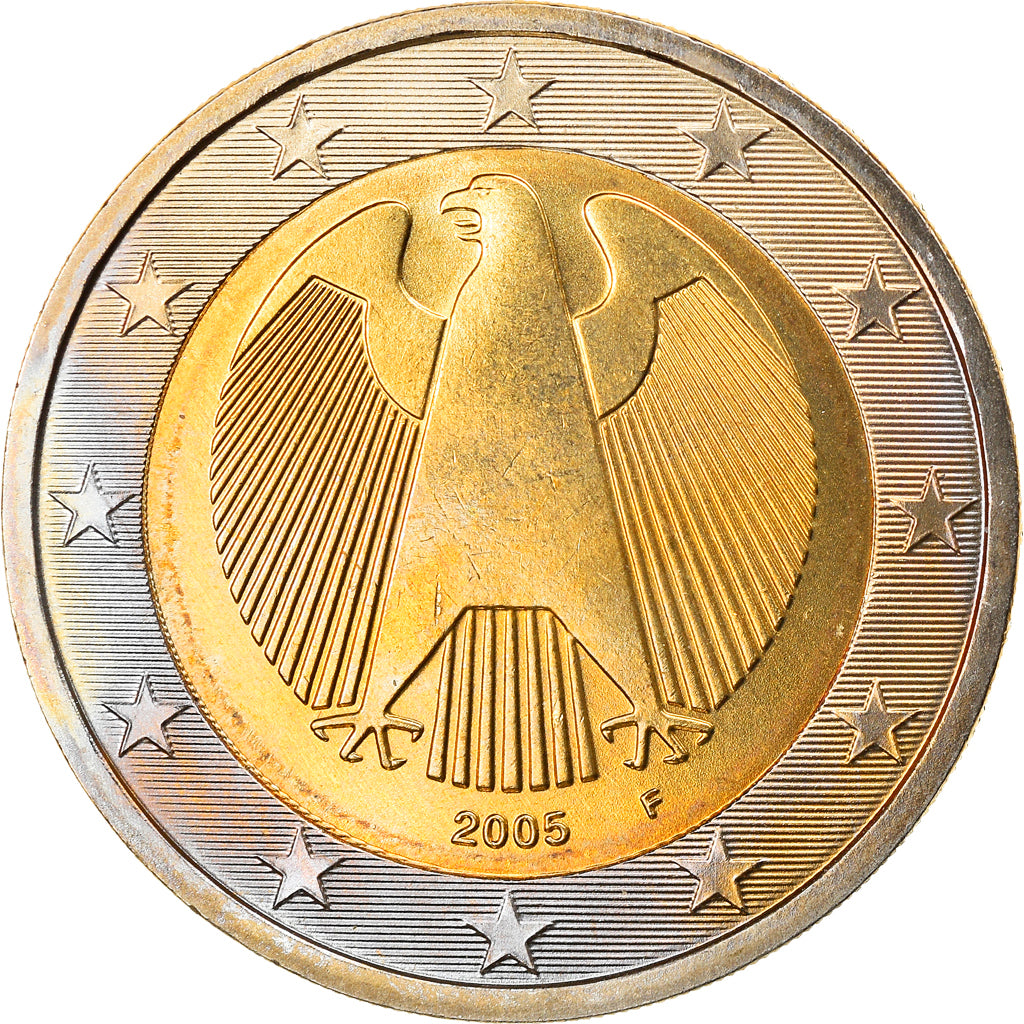 GERMANY - FEDERAL REPUBLIC, 2 Euro, 2005, Stuttgart, MS(63), Bi-Metallic, KM:214