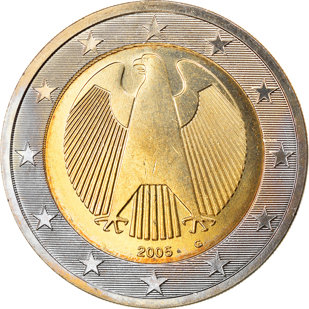 GERMANY - FEDERAL REPUBLIC, 2 Euro, 2005, Karlsruhe, MS(63), Bi-Metallic, KM:214