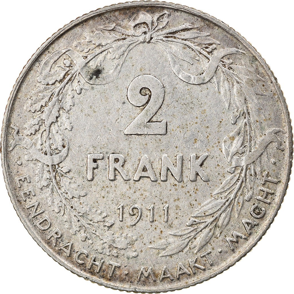 Coin, Belgium, 2 Francs, 2 Frank, 1911, VF(30-35), Silver, KM:75