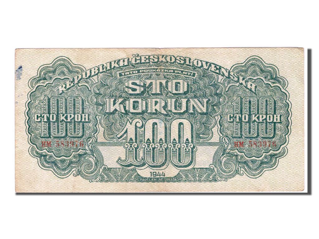 Cecoslovacchia, 100 Korun, 1944, BB