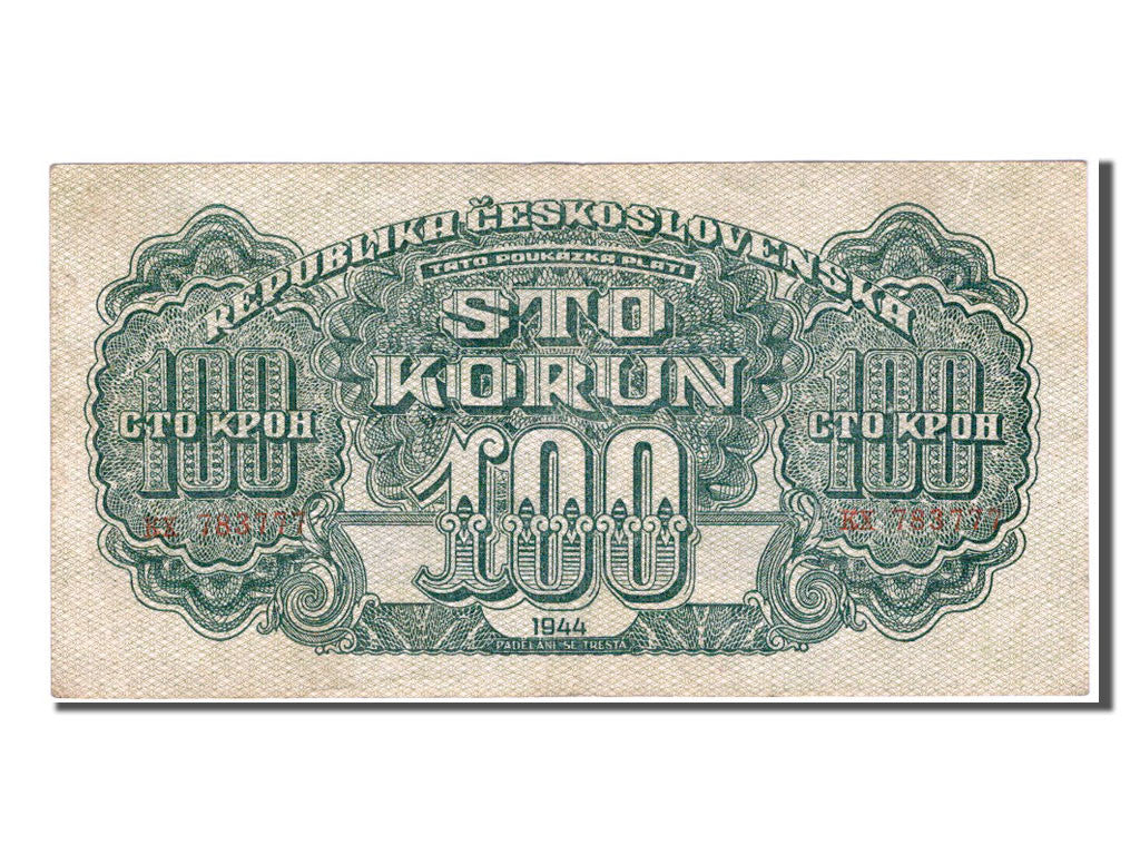 Banknote, Czechoslovakia, 100 Korun, 1944, AU(50-53)