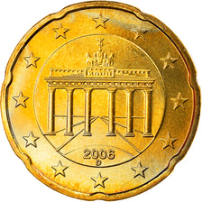 ALEMANIA - REPÚBLICA FEDERAL, 20 Euro Cent, 2006, Munich, SC, Latón, KM:211