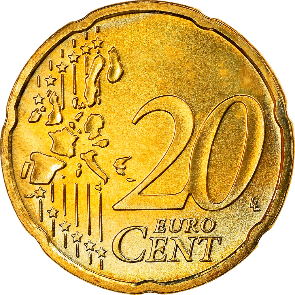 ALEMANIA - REPÚBLICA FEDERAL, 20 Euro Cent, 2006, Munich, SC, Latón, KM:211