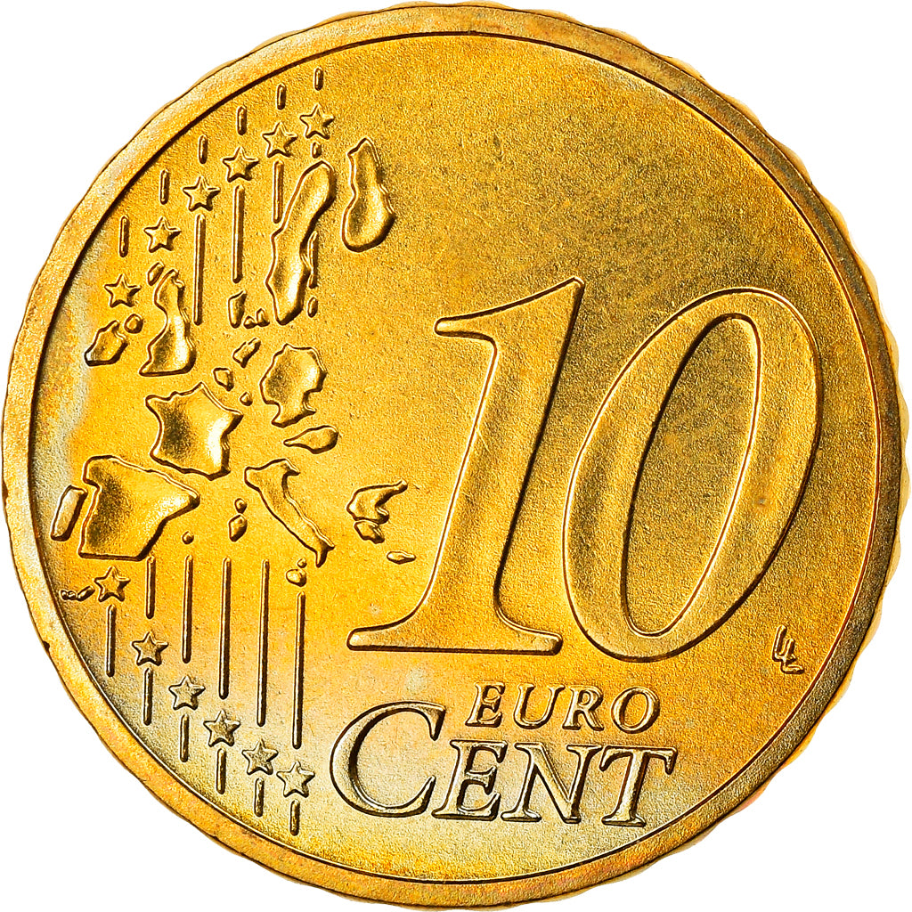 GERMANY - FEDERAL REPUBLIC, 10 Euro Cent, 2006, Munich, MS(63), Brass, KM:210