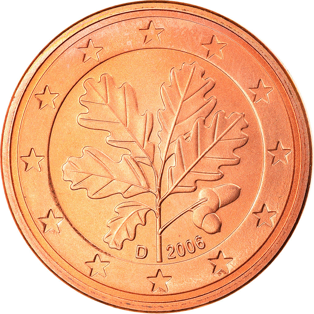 ALEMANHA - REPÚBLICA FEDERAL, 5 Euro Cent, 2006, Munich, MS(63), Aço Cromado a