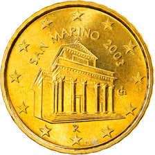 San Marino, 10 Euro Cent, 2003, Rome, MS(63), Brass, KM:443