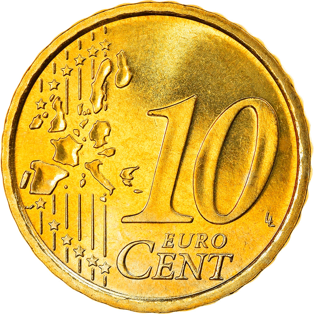 San Marino, 10 Euro Cent, 2003, Rome, MS(63), Brass, KM:443