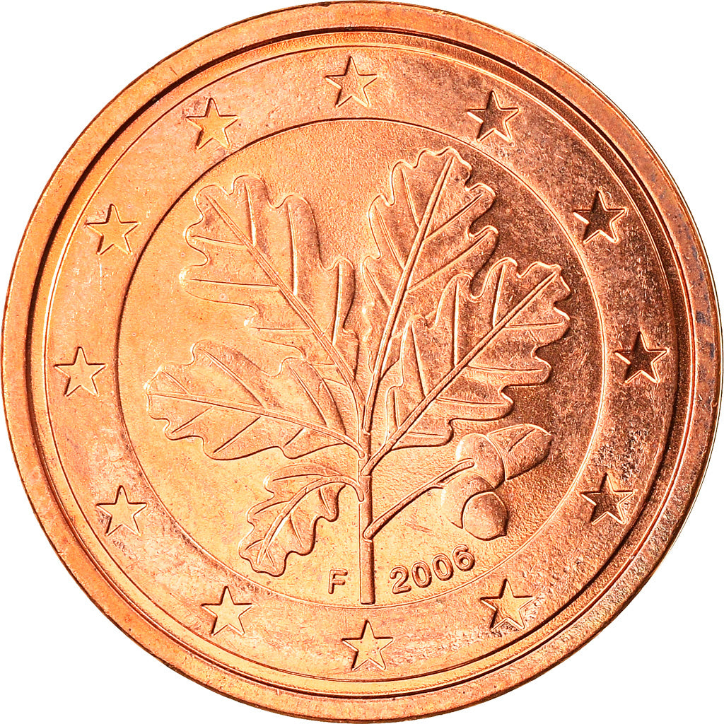 GERMANY - FEDERAL REPUBLIC, 2 Euro Cent, 2006, Stuttgart, MS(63), Copper Plated