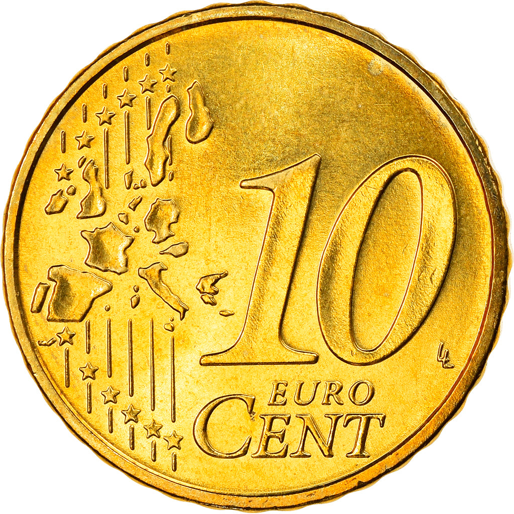 GERMANY - FEDERAL REPUBLIC, 10 Euro Cent, 2006, Karlsruhe, MS(63), Brass, KM:210