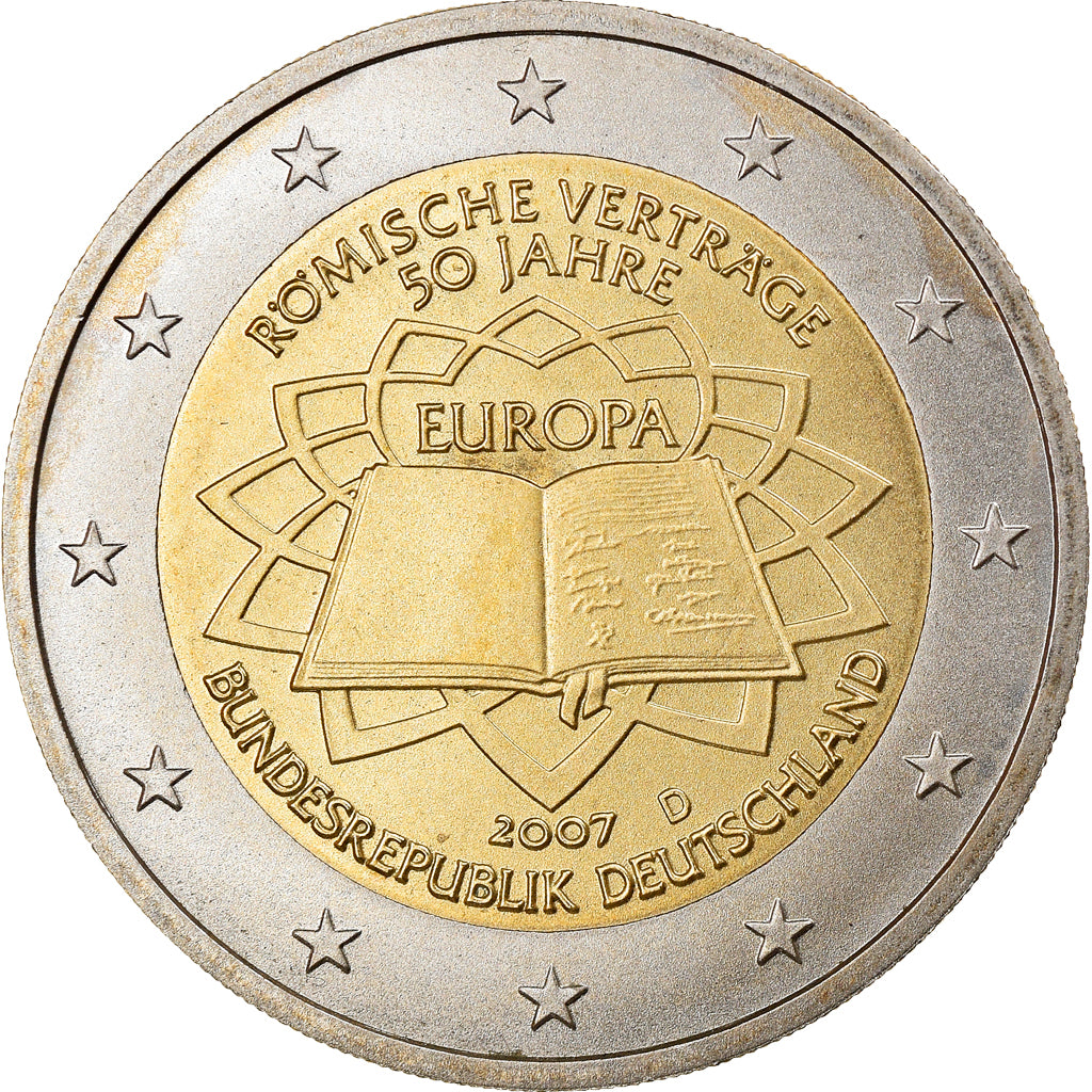 GERMANY - FEDERAL REPUBLIC, 2 Euro, 2007, Munich, EF(40-45), Bi-Metallic, KM:259
