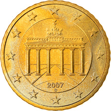 GERMANY - FEDERAL REPUBLIC, 50 Euro Cent, 2007, Munich, EF(40-45), Brass, KM:256