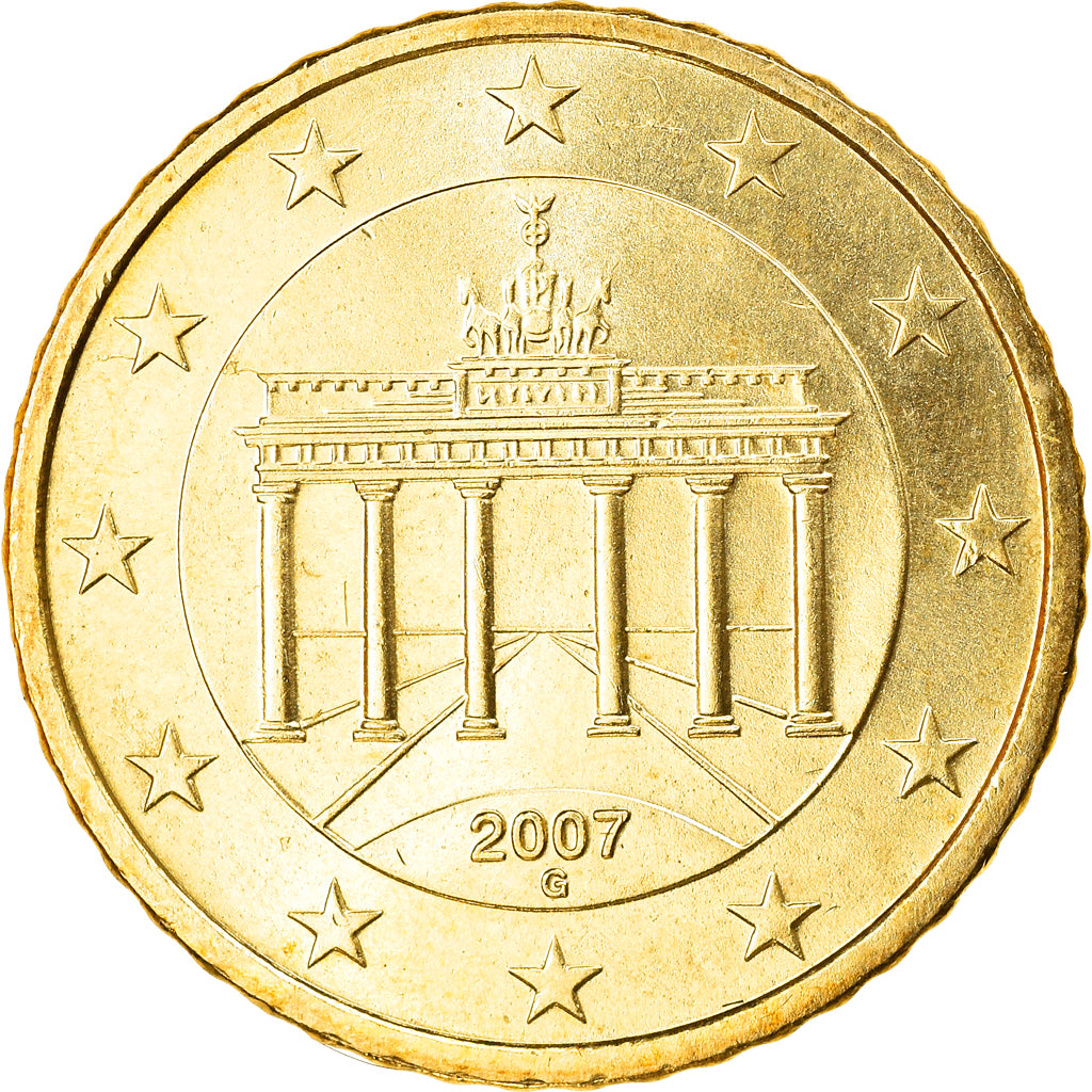 République fédérale allemande, 50 Euro Cent, 2007, Karlsruhe, SPL, Laiton