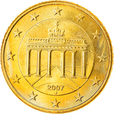 GERMANY - FEDERAL REPUBLIC, 50 Euro Cent, 2007, Hambourg, MS(63), Brass, KM:256
