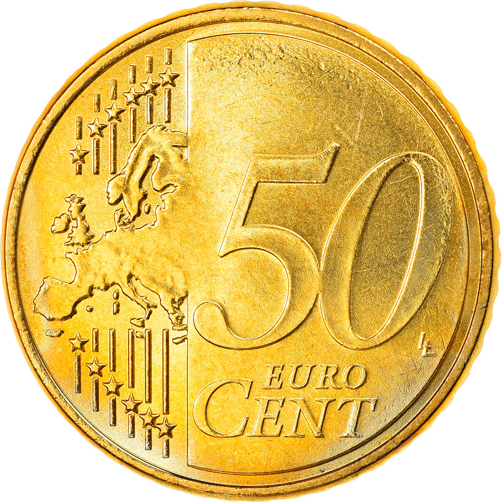 GERMANY - FEDERAL REPUBLIC, 50 Euro Cent, 2007, Hambourg, MS(63), Brass, KM:256