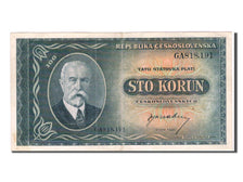 Czechoslovakia, 100 Korun, 1945, KM #63a, EF(40-45), GA
