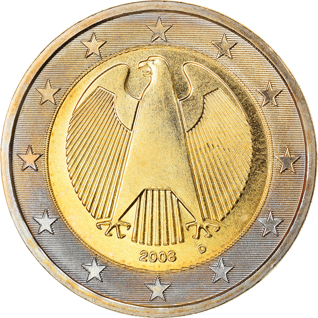 GERMANY - FEDERAL REPUBLIC, 2 Euro, 2008, Munich, MS(63), Bi-Metallic, KM:258