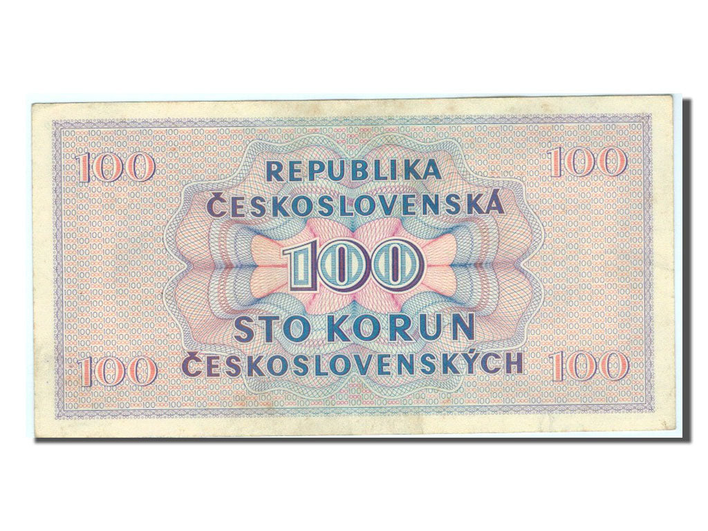 Czechoslovakia, 100 Korun, 1945, KM #67a, AU(55-58), A12