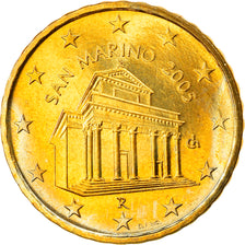 San Marino, 10 Euro Cent, 2005, Rome, MS(63), Brass, KM:443