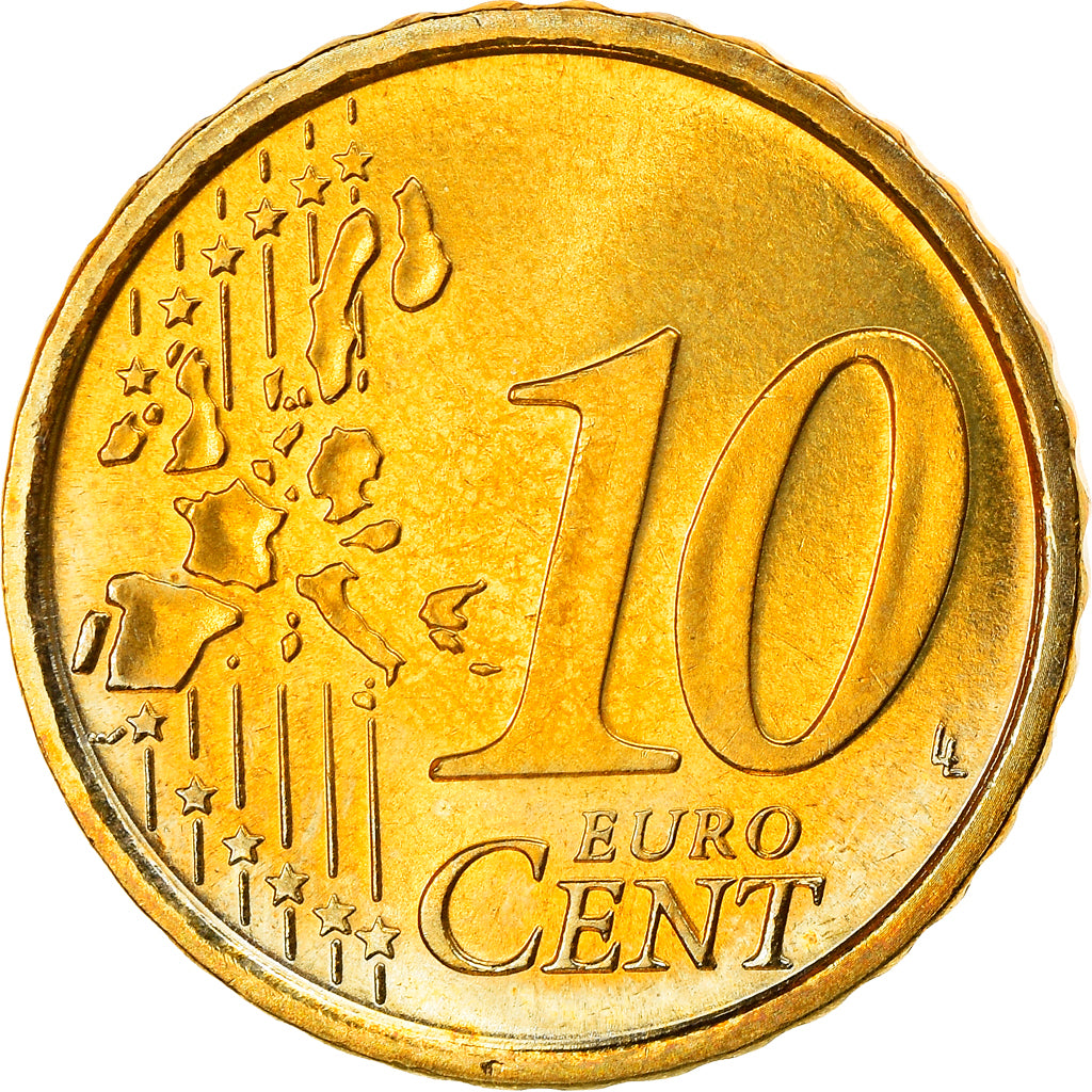 San Marino, 10 Euro Cent, 2005, Rome, MS(63), Brass, KM:443
