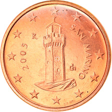 San Marino, Euro Cent, 2005, Rome, UNC-, Copper Plated Steel, KM:440
