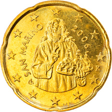 San Marino, 20 Euro Cent, 2006, Rome, MS(63), Brass, KM:444